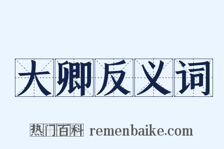 大卿反义词是什么意思的图片
